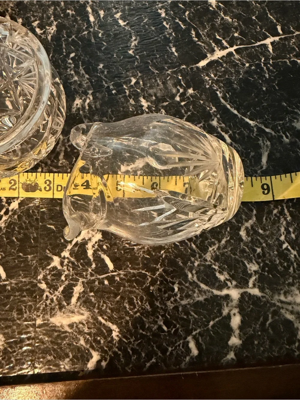 Vintage Anchor Hocking Clear Glass Creamer Covered Sugar Bowl Set with Lid